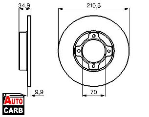 Δισκοπλακα BOSCH 0986478755 για DAIHATSU CUORE 1985-1999, DAIHATSU SPARCAR 1982-1986