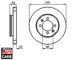 Δισκοπλακα BOSCH 0986478813 για AUSTIN MAESTRO 1983-1992, AUSTIN MONTEGO 1984-1993, MG MAESTRO 1983-1990