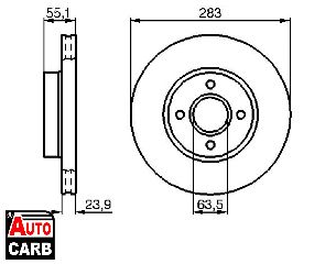 Δισκοπλακα BOSCH 0986478814 για FORD SIERRA 1982-1993