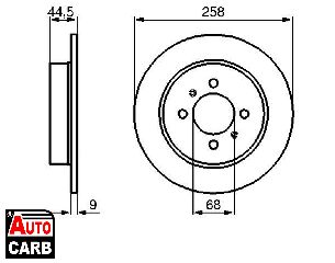 Δισκοπλακα BOSCH 0986478836 για NISSAN 100NX 1990-1996, NISSAN ALMERA 1995-2001, NISSAN SUNNY 1990-1995