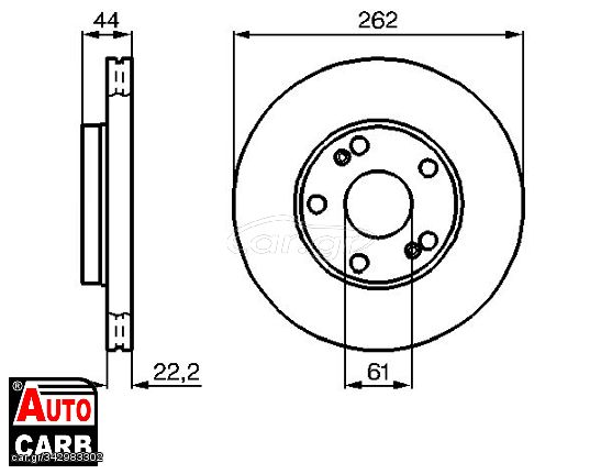 Δισκοπλακα BOSCH 0986478864 για RENAULT LAGUNA 1993-2002, RENAULT SAFRANE 1992-2000