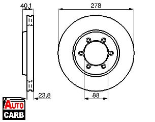 Δισκοπλακα BOSCH 0986478967 για DAEWOO KORANDO 1998-, DAEWOO MUSSO 1998-, SSANGYONG KORANDO 1996-2006