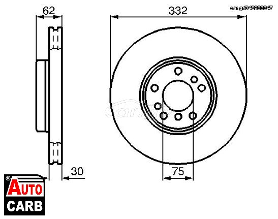 Δισκοπλακα BOSCH 0986478973 για BMW X5 2000-2006