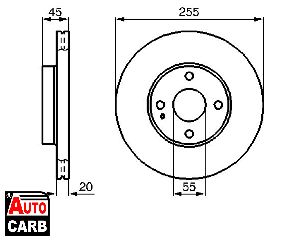 Δισκοπλακα BOSCH 0986478996 για MAZDA MX-5 1989-2005