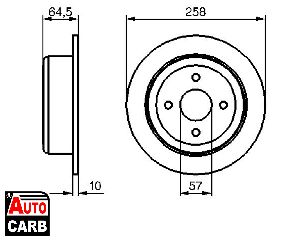 Δισκοπλακα BOSCH 0986479220 για DAEWOO LEGANZA 1997-2004, DAEWOO NUBIRA 1997-2002