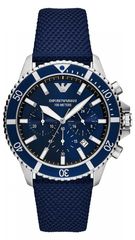Ρολόι Emporio Armani Diver χρονογράφος με μπλε λουράκι AR11588