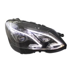 Μπροστινά Φανάρια Set Για Mercedes-Benz E-Class W212 09-13 Halogen Upgrade Σε Facelift Look Μαύρα Full Led DRL Με Μοτέρ Carner-thumb-1
