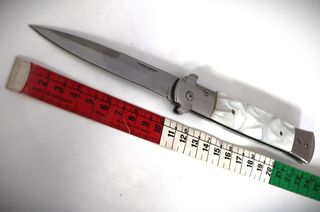 Ιταλικό μαχαίρι τσέπης - ζώνης λευκή λαβή-thumb-5