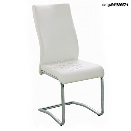BENSON Καρέκλα Μέταλλο Χρώμιο, PVC Cream 46x52x97υψ Woodwell 17930 ΕΜ931,1