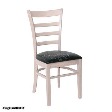 NATURALE Καρέκλα White Wash, Pu Μαύρο 42x50x91υψ Woodwell 16880 Ε7052