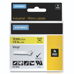 Dymo Ταινία Ετικετογράφου Rhino Label IND, Vinyl 12 mm x 5,5 m black to yellow