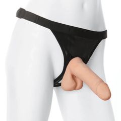 NAUGHTY TOYS Strap-on with cock and balls dildo 17 cm