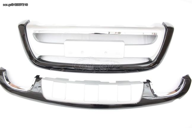 Εμπρόσθιο bull - bar και πίσω roll - bar  για Hyundai Santa Fe (2010-2012) - ασημένια AutoEuro