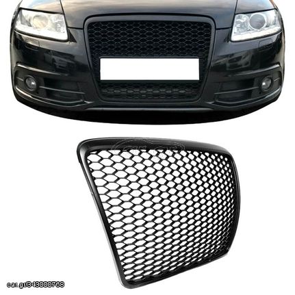 Μάσκα Για Audi A6 4F C6 04-11 RS6 Look Κυψελωτή Μαύρο Ματ 1 Τεμάχιο AutoEuro