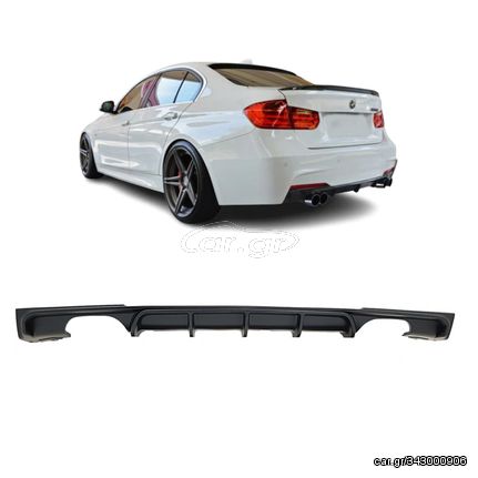 Diffuser Πίσω Προφυλακτήρα Για Bmw 3 F30/F31 11-19 M-Packet Μαύρο Ματ Με 2 Διπλές Τρύπες Εξάτμισης Αριστερά & Δεξιά Από Abs Πλαστικό 1 Τεμάχιο AutoEuro