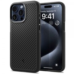 Spigen Core Armor Back Cover Σιλικόνης Ανθεκτική Matte Μαύρο για το iPhone 15 Pro, ACS06466