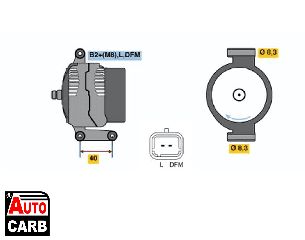 Δυναμό BOSCH 0124415014 για DACIA LOGAN 2004-, DACIA SANDERO 2008-, RENAULT CLIO 1998-2016