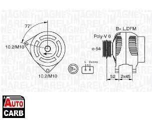 Δυναμό MAGNETI MARELLI 063321734010 για CITROEN BERLINGO 1996-2011, CITROEN C1 2005-2014, CITROEN C5 2001-2008