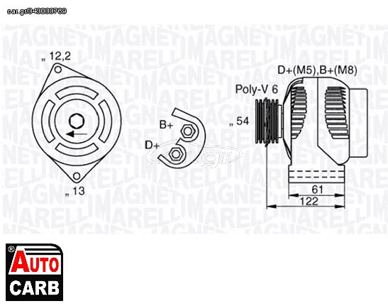 Δυναμό MAGNETI MARELLI 063377018010 για ALFA ROMEO 159 2005-2012, ALFA ROMEO GIULIETTA 2010-2020, ALFA ROMEO MITO 2008-2018