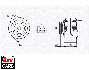 Δυναμό MAGNETI MARELLI 063377427010 για TOYOTA AVENSIS 1997-2003, TOYOTA COROLLA 1995-2002