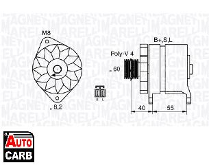 Δυναμό MAGNETI MARELLI 063532614010 για FORD ESCORT 1983-2002, FORD FIESTA 1983-1995, FORD ORION 1985-1996