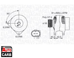 Δυναμό MAGNETI MARELLI 063730001010 για AUDI A1 2010-2018, AUDI A3 2003-2015, AUDI A4 2000-2009