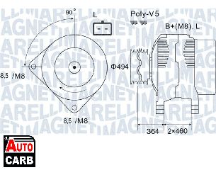 Δυναμό MAGNETI MARELLI 063731645010 για NISSAN KUBISTAR 2003-, NISSAN PRIMASTAR 2002-, OPEL MOVANO 1998-