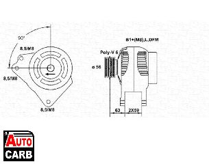 Δυναμό MAGNETI MARELLI 943355061010 για AUDI A3 1996-2006, AUDI TT 1998-2006, GEELY VISION 2005-