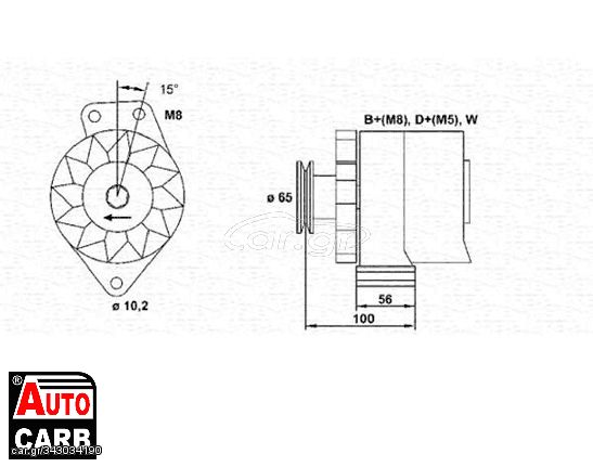 Δυναμό MAGNETI MARELLI 943356678010 για VW GOLF 1983-1992, VW JETTA 1983-1992, VW PASSAT 1988-1997