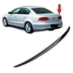 Αεροτομή Πορτ Παγκάζ Για VW Passat B7 11-15 Oem V2 look Lipspoiler Από Abs Πλαστικό Γυαλιστερή Μαύρη