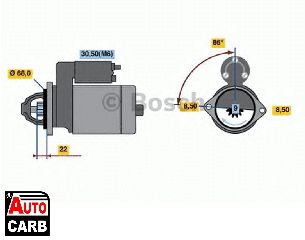 Μίζα BOSCH 0001107098 για HOLDEN ASTRA 1998-2009, OPEL VECTRA 1995-2004, OPEL ZAFIRA 1999-2005