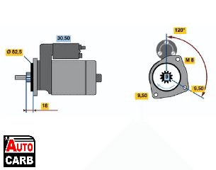 Μίζα BOSCH 0001110007 για VW PASSAT 1973-1981