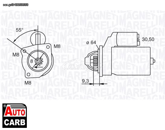 Μίζα MAGNETI MARELLI 063103022010 για FIAT BRAVA 1995-2003, FIAT BRAVO 1995-2001, FIAT MAREA 1996-2007