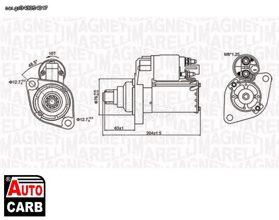 Μίζα MAGNETI MARELLI 063721347010 για AUDI A1 2010-2018, AUDI A3 2003-2015, AUDI Q3 2011-2018