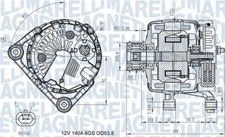 Δυναμό CHEVROLET TRAX; OPEL ASTRA J, ASTRA J GTC, INSIGNIA A, ZAFIRA C; SAAB 9-5 1.6/1.6CNG/1.8 07.08-