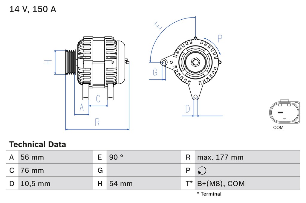 Δυναμό BMW 1 (E81), 1 (E87), 3 (E90), 3 (E91), 3 (E92), 3 (E93) 2.0D/3.0D 06.04-12.13