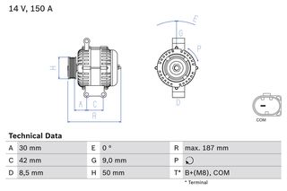 Δυναμό MERCEDES A (W169), B SPORTS TOURER (W245) 2.0D 09.04-06.12