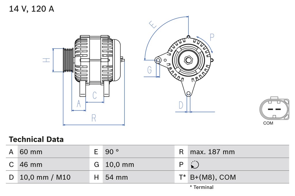 Δυναμό BMW 5 (E60), 5 (E61), 6 (E63), 6 (E64), 7 (E65, E66, E67) 2.0D-5.0 06.02-12.10