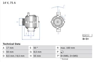 Δυναμό ALFA ROMEO MITO; FIAT 500, DOBLO, DOBLO/MINIVAN, FIORINO, FIORINO/MINIVAN, GRANDE PUNTO, IDEA, PALIO, PANDA, PANDA/HATCHBACK, PUNTO, PUNTO EVO 1.1-1.4LPG 03.96-
