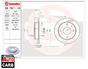 Δισκοπλακα BREMBO 08781110 για HYUNDAI ATOS 1997-