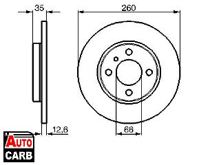 Δισκοπλακα BOSCH 0986478029 για BMW 3 1982-1993