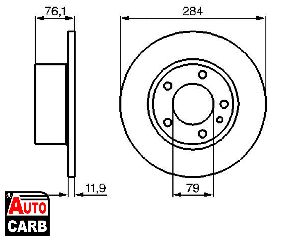 Δισκοπλακα BOSCH 0986478037 για BMW 5 1981-1987