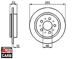 Δισκοπλακα BOSCH 0986478042 για VOLVO 740 1983-1992, VOLVO 760 1981-1992, VOLVO 780 1986-1990