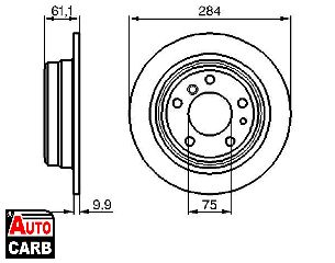 Δισκοπλακα BOSCH 0986478044 για BMW 5 1972-1987, BMW 6 1975-1989