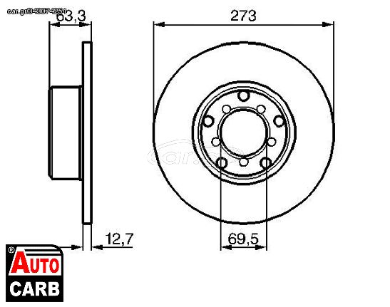 Δισκοπλακα BOSCH 0986478055 για MERCEDES-BENZ /8 1968-1977, MERCEDES-BENZ COUPE 1961-1971, MERCEDES-BENZ PAGODE 1963-1971