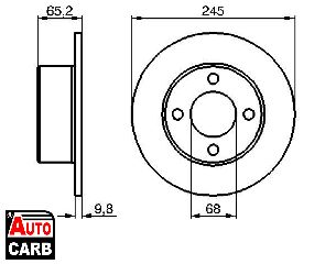 Δισκοπλακα BOSCH 0986478073 για AUDI 100 1982-1991