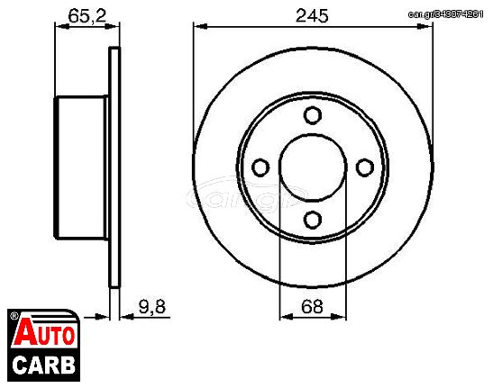 Δισκοπλακα BOSCH 0986478073 για AUDI 100 1982-1991