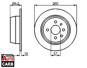 Δισκοπλακα BOSCH 0986478086 για OPEL ASTRA 1991-2005, OPEL VECTRA 1988-1995, VAUXHALL ASTRA 1987-2001