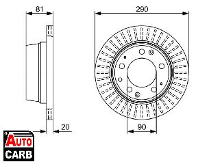 Δισκοπλακα BOSCH 0986478098 για PORSCHE 911 1963-1990