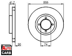 Δισκοπλακα BOSCH 0986478106 για TOYOTA LITEACE 1983-1998, TOYOTA MODEL 1982-1990, TOYOTA TOWN 1982-1991